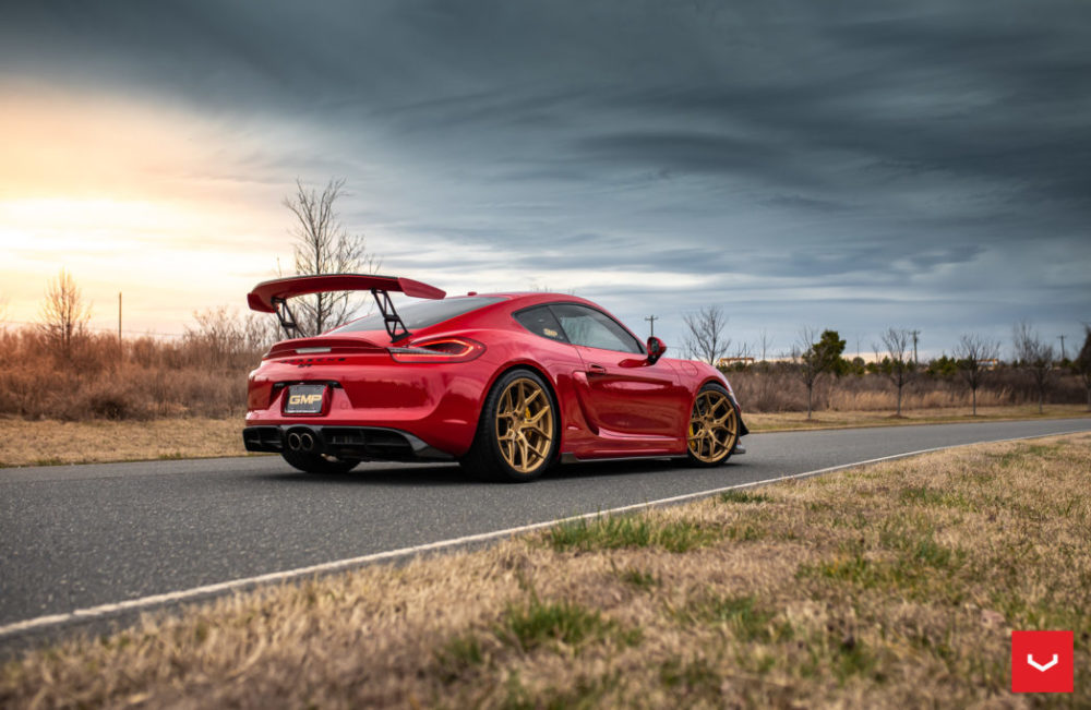 gt4 porsche cayman vossen hf5 wheels gold